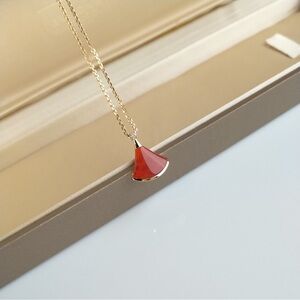 Bulgari Gold Necklace with Red Accent